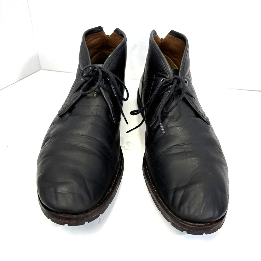 Vintage Timberland Lace Up Chukka Boots Shoes Mens Size 9 Black Leather Ankle